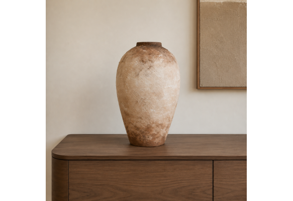 Kaelis El Yapımı Dekoratif Terracotta Vazo - 40 cm